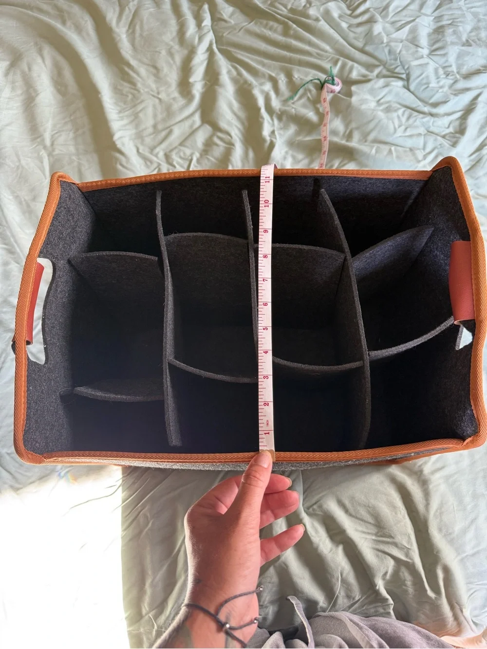 Large Felt Storage Organizer Caddy with Removable Dividers
